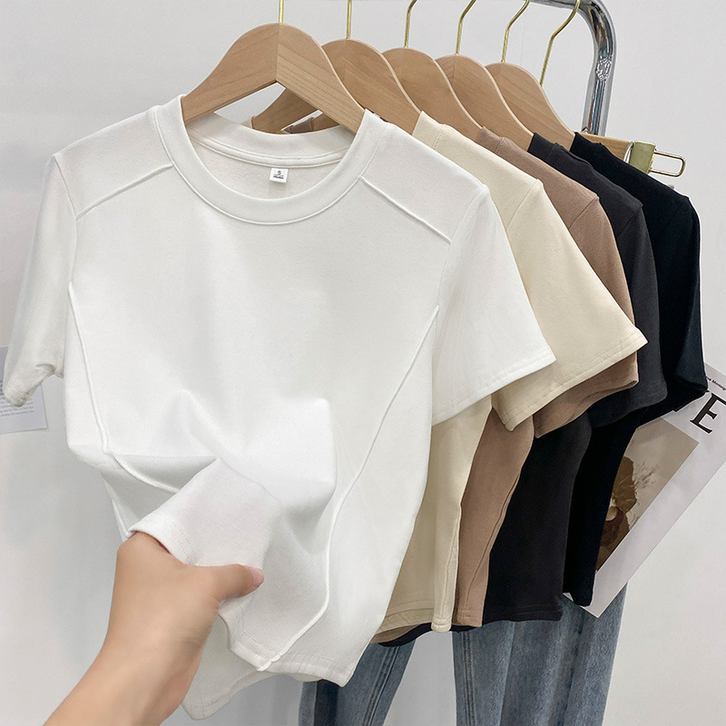 Women Basic Solid Color Good Quality Short Sleeve T-Shirt