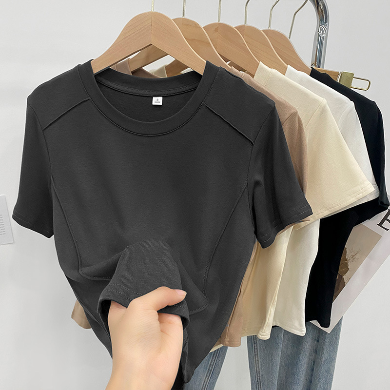 Women Basic Solid Color Good Quality Short Sleeve T-Shirt