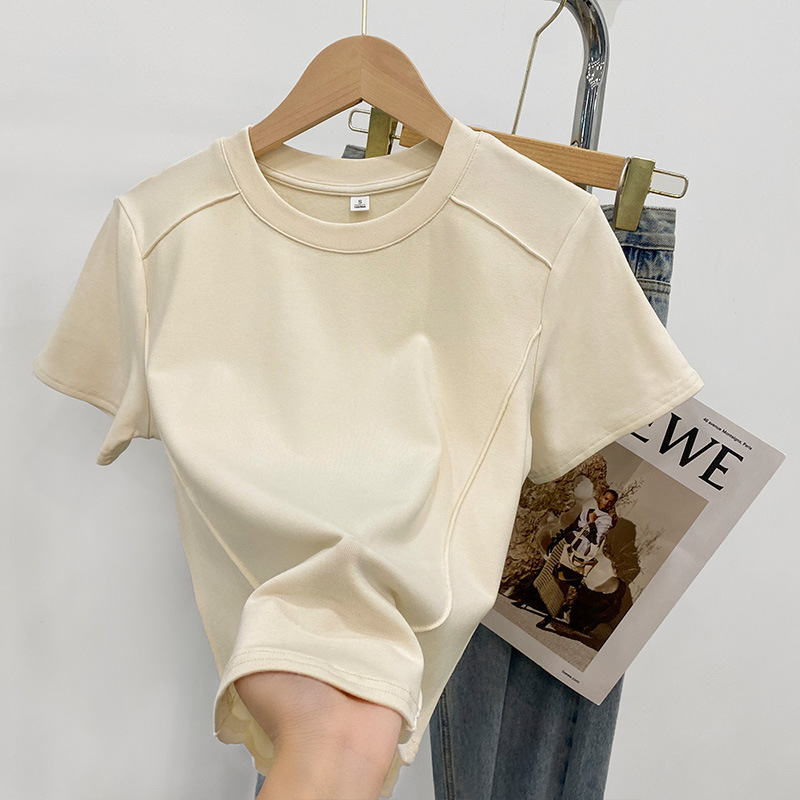 Women Basic Solid Color Good Quality Short Sleeve T-Shirt