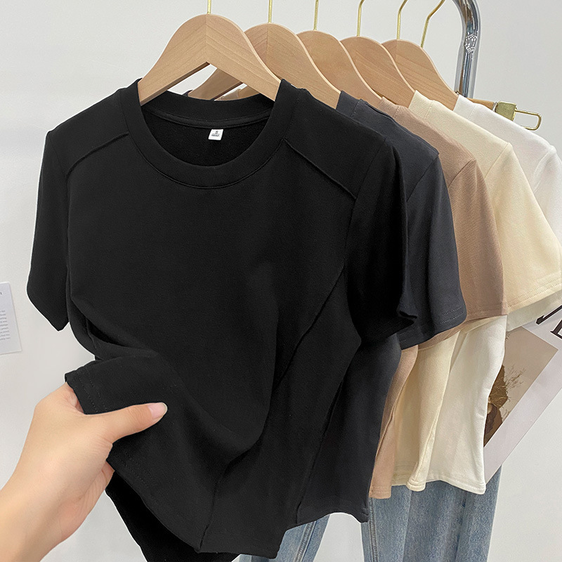 Women Basic Solid Color Good Quality Short Sleeve T-Shirt