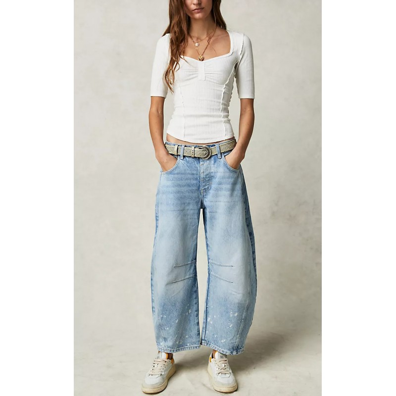 Women Fashion Casual Loose Jeans