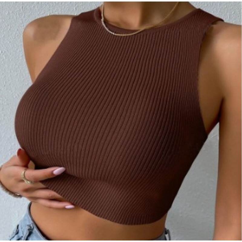 Women Fashion Solid Crop Top