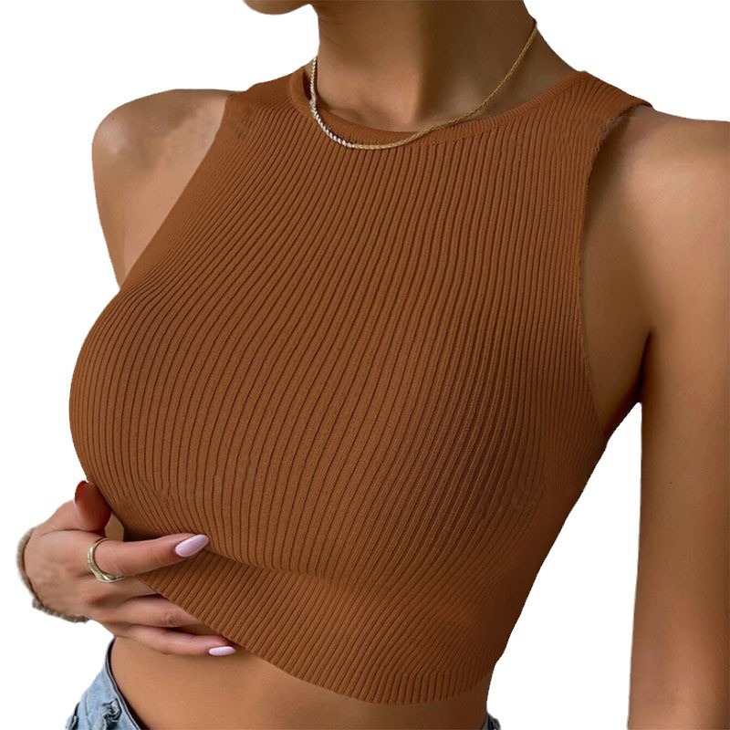 Women Fashion Solid Crop Top