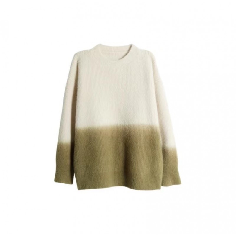 Winter Women Gradient Crewneck Loose Knit Sweater