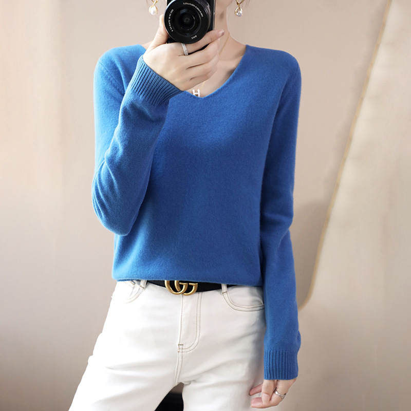 Autumn And Winter Women Elegant Solid Color Long Sleeve Sweater