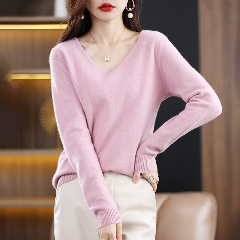 Autumn And Winter Women Elegant Solid Color Long Sleeve Sweater