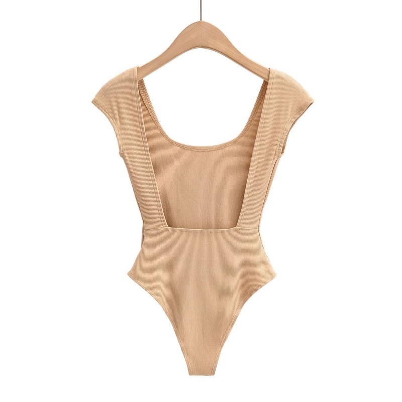 Women Fashion Sexy Solid Color Backless Tight Bodysuits