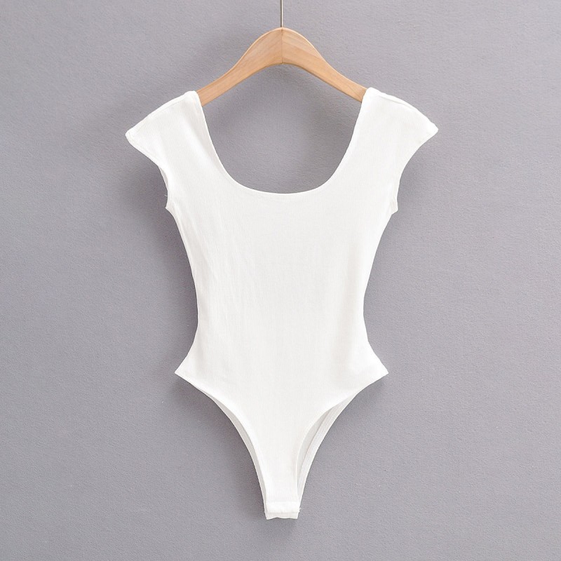 Women Fashion Sexy Solid Color Backless Tight Bodysuits