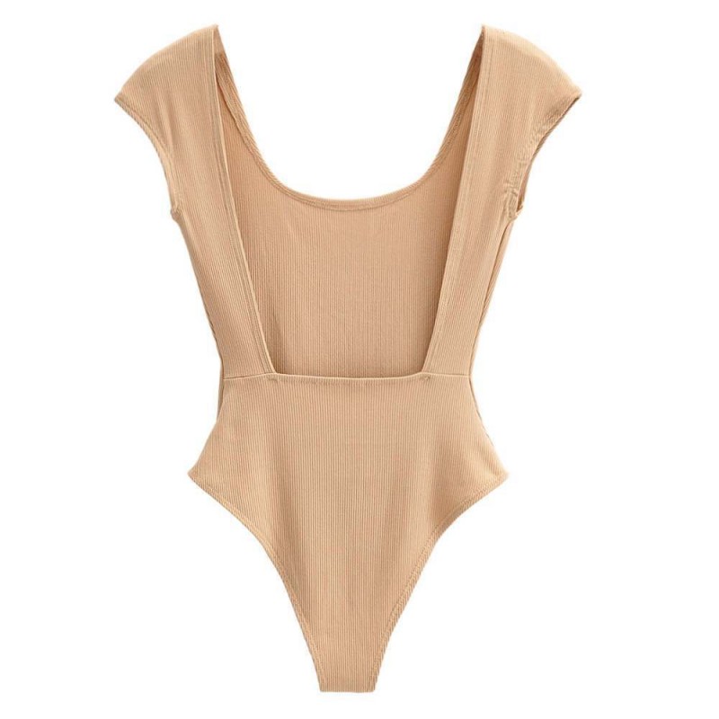 Women Fashion Sexy Solid Color Backless Tight Bodysuits