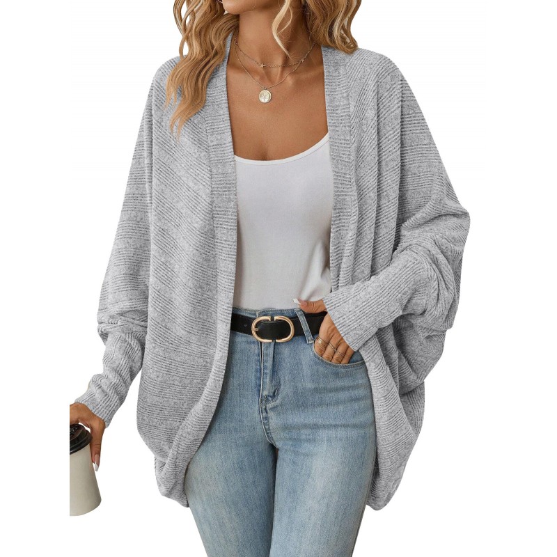 Autumn And Winter Women Fashion Loose Bat Sleeve Cardigan Knitted Jacket