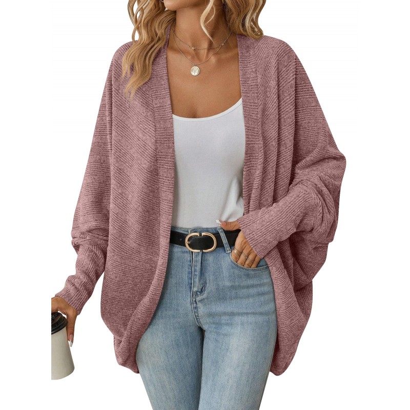 Autumn And Winter Women Fashion Loose Bat Sleeve Cardigan Knitted Jacket