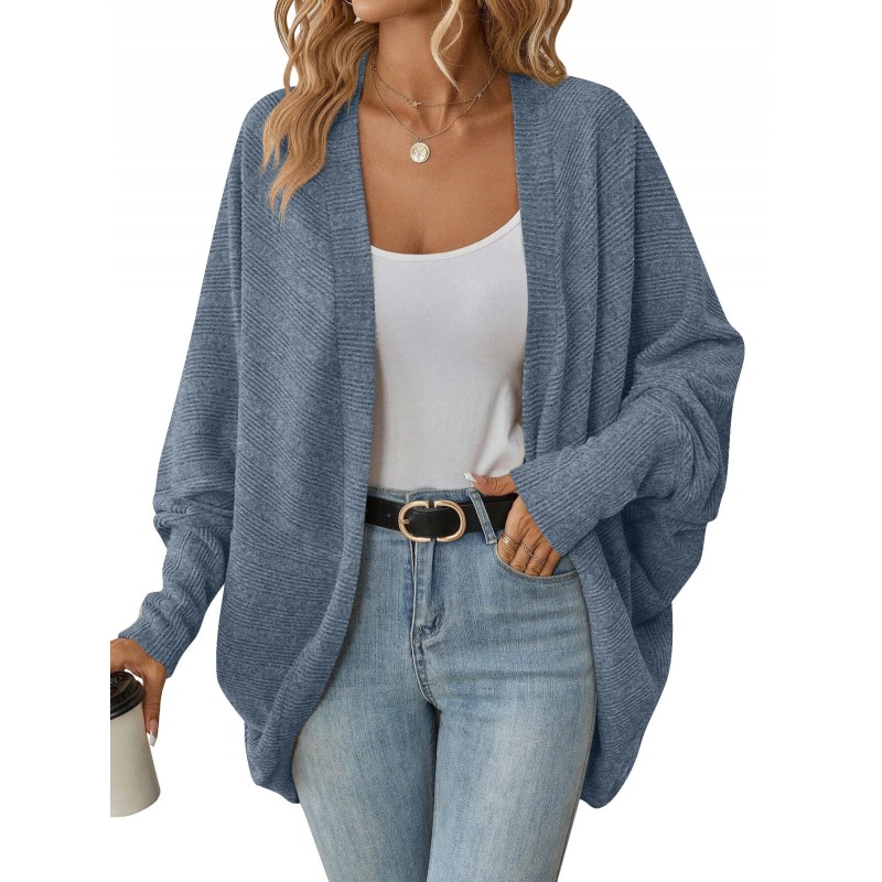 Autumn And Winter Women Fashion Loose Bat Sleeve Cardigan Knitted Jacket