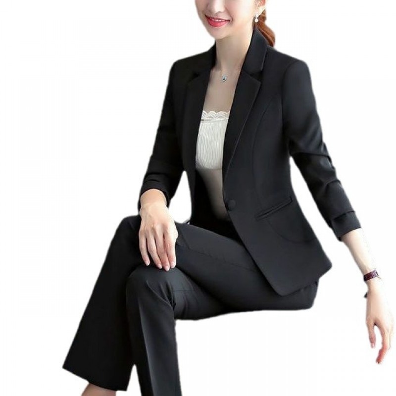 Women Spring And Autumn Fashion Casual Basic Solid Blazer