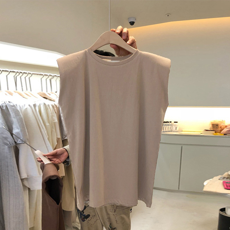 Summer Women Simple Solid Color Round Neck Blank T-Shirt