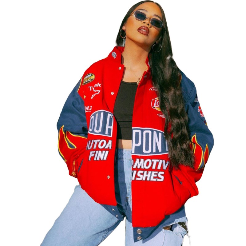 Women Fashion Casual Color Block Letter Print Long Sleeve Baseball Jacket